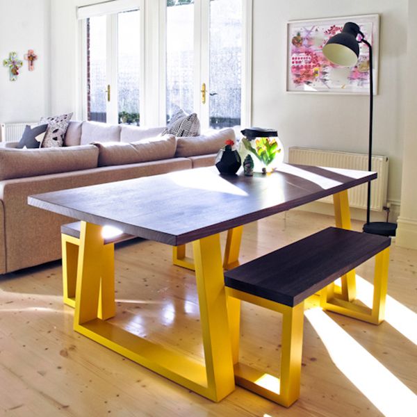 Rectangle Traditional Luxury Dining Table Solid Wood Table with Double Pedestal for Dining Room