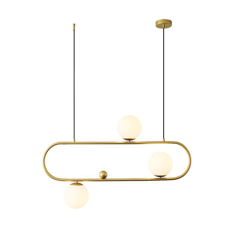 Light Luxury Style Hanging Lamp Ellipse Shape Island Light Fixture for Dining Table