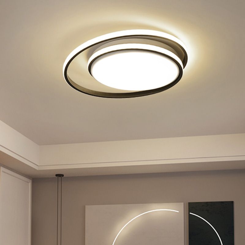 Intersecting Circles Shape LED Flush Mount Ceiling Lamp Fixture Modern Simplicity Acrylic Living Room Bedroom Lighting Fixture