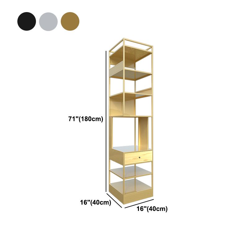 Iron Industrial Corner Bücherregal Offene vertikale Bücherregal mit Schublade