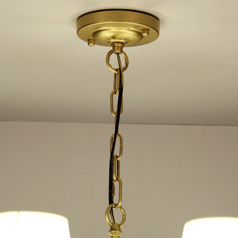 Traditional Style Chandelier Light Fabric Shade Lighting Fixture for Living Room