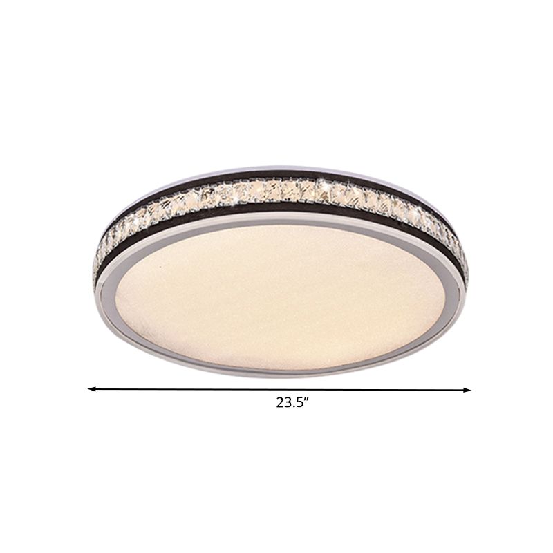 Runde Einbau-Deckenleuchte mit schwarzem Finish, minimale LED-Kristall-Einbauleuchte