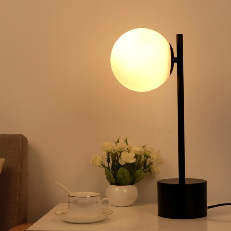 Modern Style Spherical Night Table Lamp Glass One Light Table Light