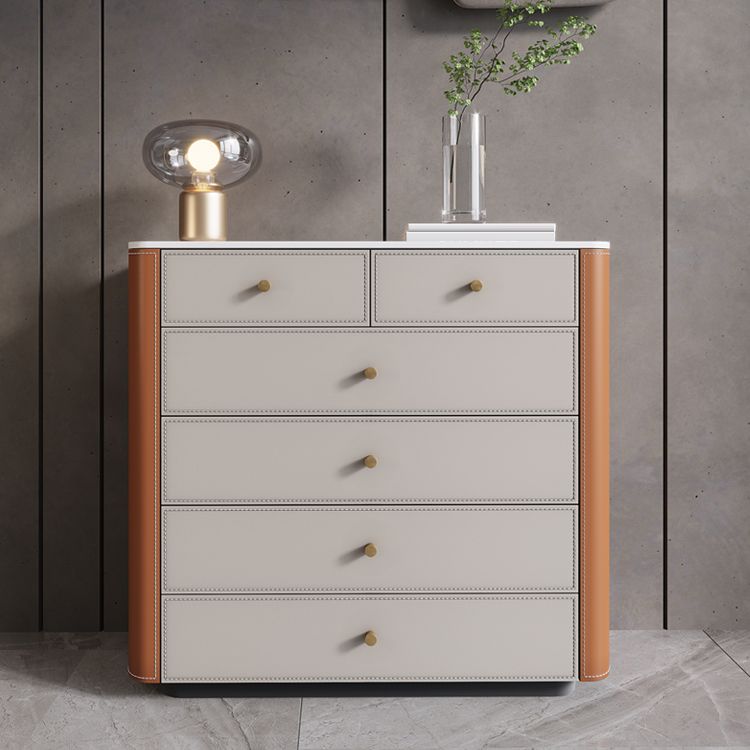 15.6-inch Width Storage Chest Stone Contemporary Dresser with 6 Drawers