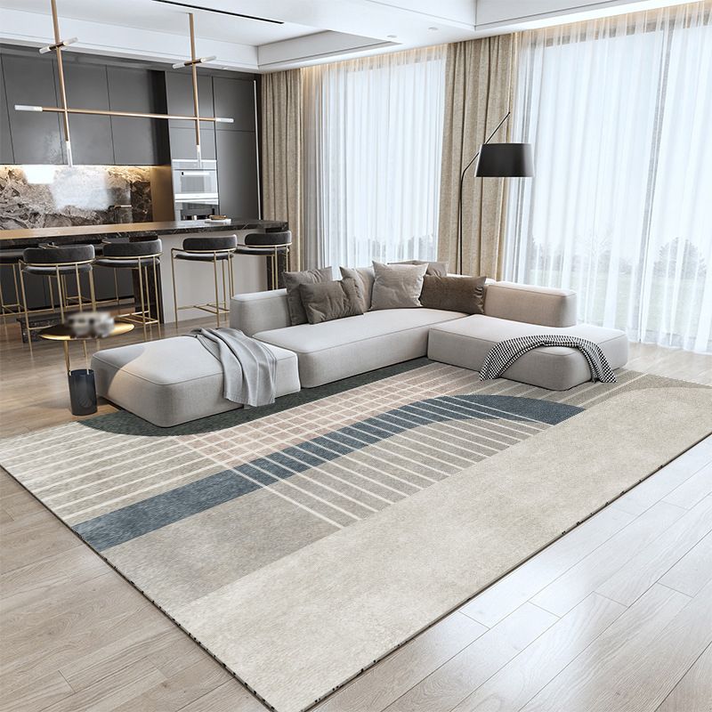 Watercolor Ink Abstract Carpet Simple Carpet Non-Slip Backing Rug for Living Room