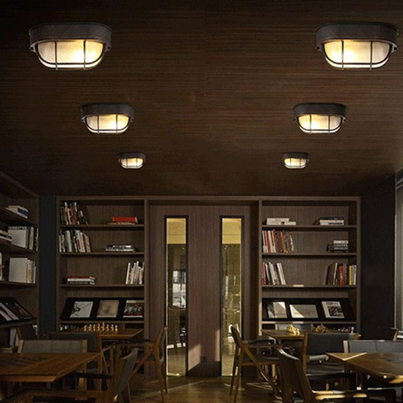 Industrial Style Aluminum Vanity Light Ellipse Shape Vanity Lamp for Shower Room