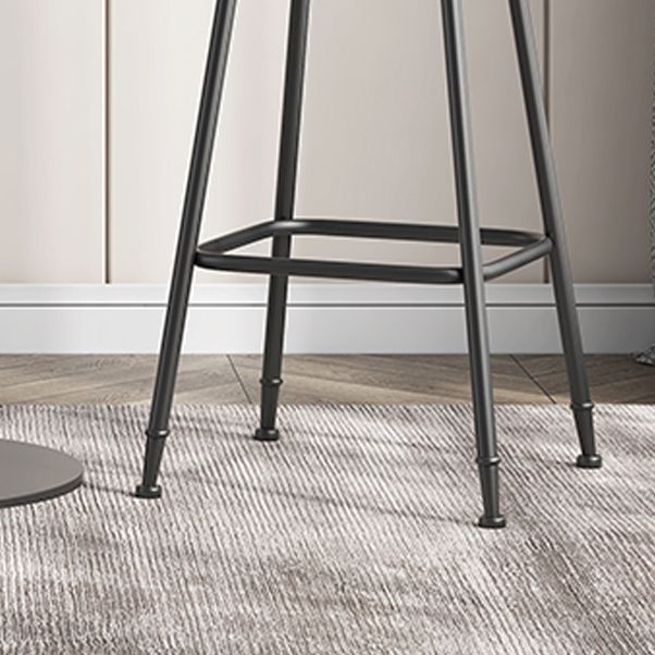 Scandinavian Backless Footrest Barstool Matte Finish Upholstered Home Stool