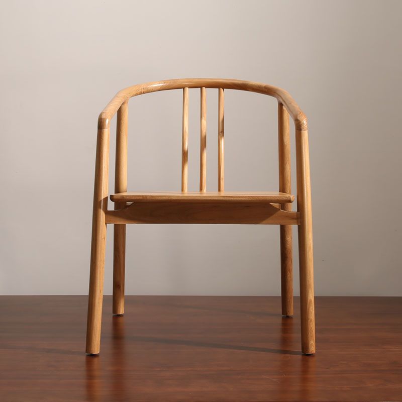 Traditional Style Dining Chairs Dining Arm Side Chairs with Wooden Legs
