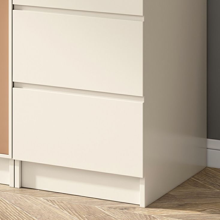 Engineered Wood Armoire with Glass Doors Modern Cabinet for Bedroom