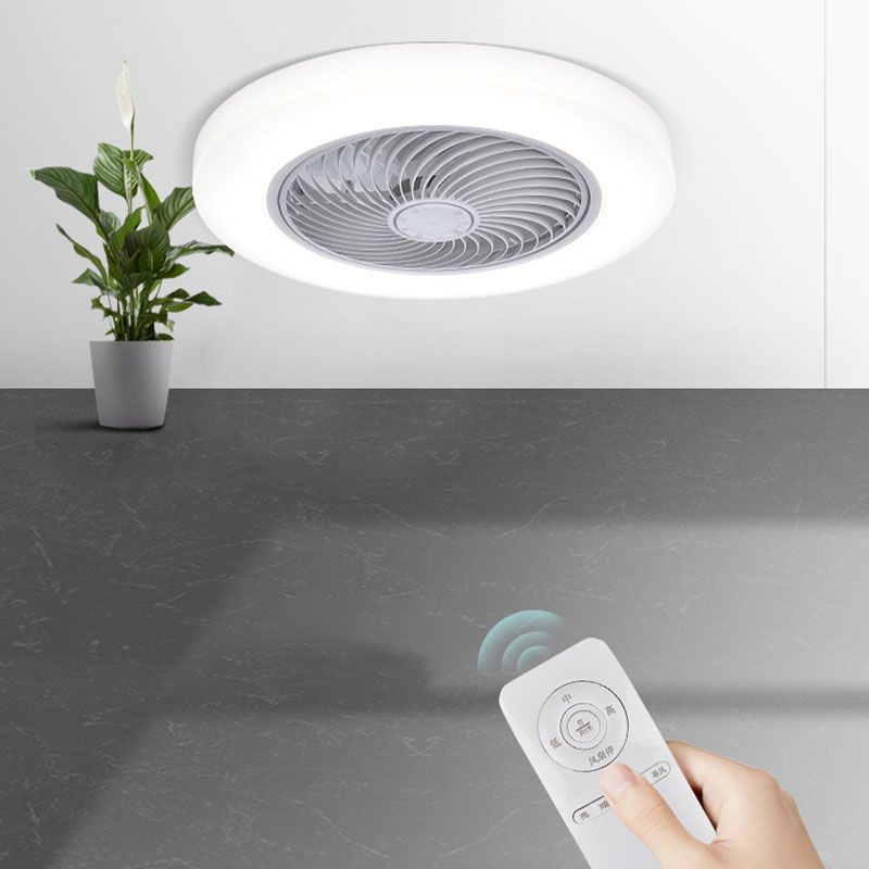 Moderne kreative LED -Deckenventilator Leichte schmiedeeisere kreisförmige Flush -Halterung mit Acrylschatten
