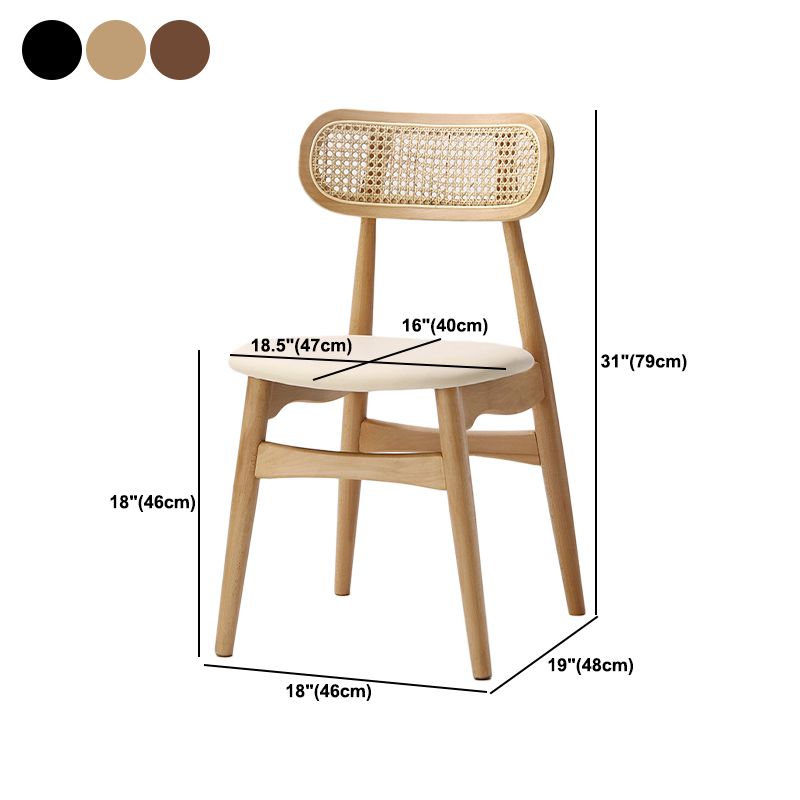 Oak Solid Wood Dining Side Chair Contemporary Armless Dining Chairs