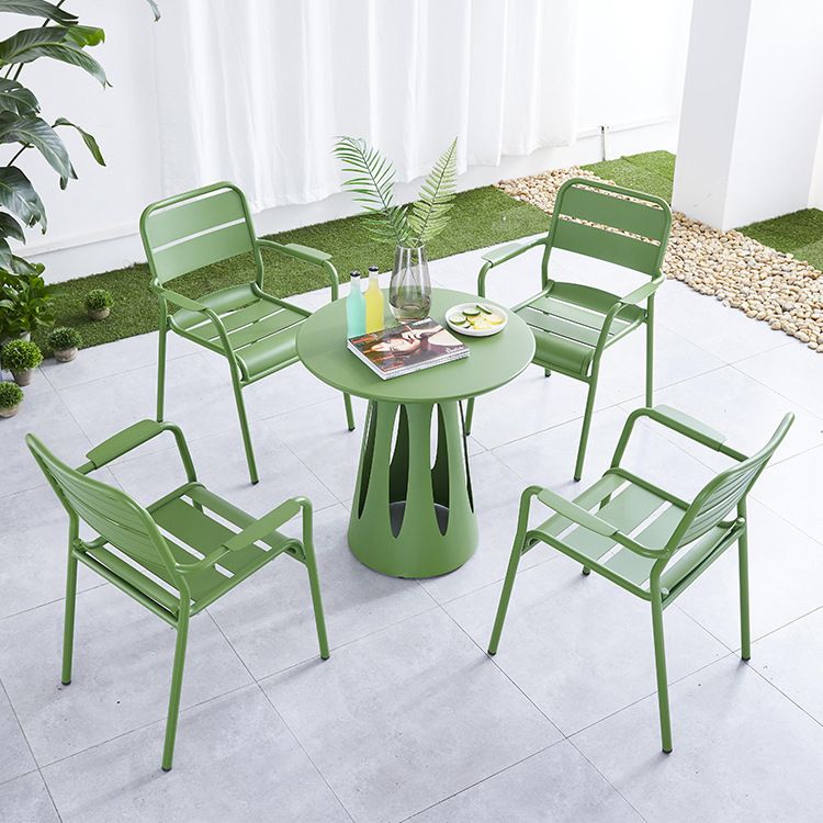 Modern Green Bistro Table Set 1/5/7 Pcs Metal Bistro Set for Small Places