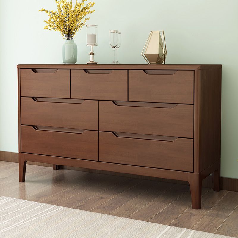Modern 16" W Storage Chest Rubber Wood Home Chest with Drawers