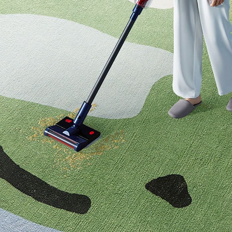 Green Contemporary Carpet Polyester Color Block Carpet Washable Carpet for Drawing Room