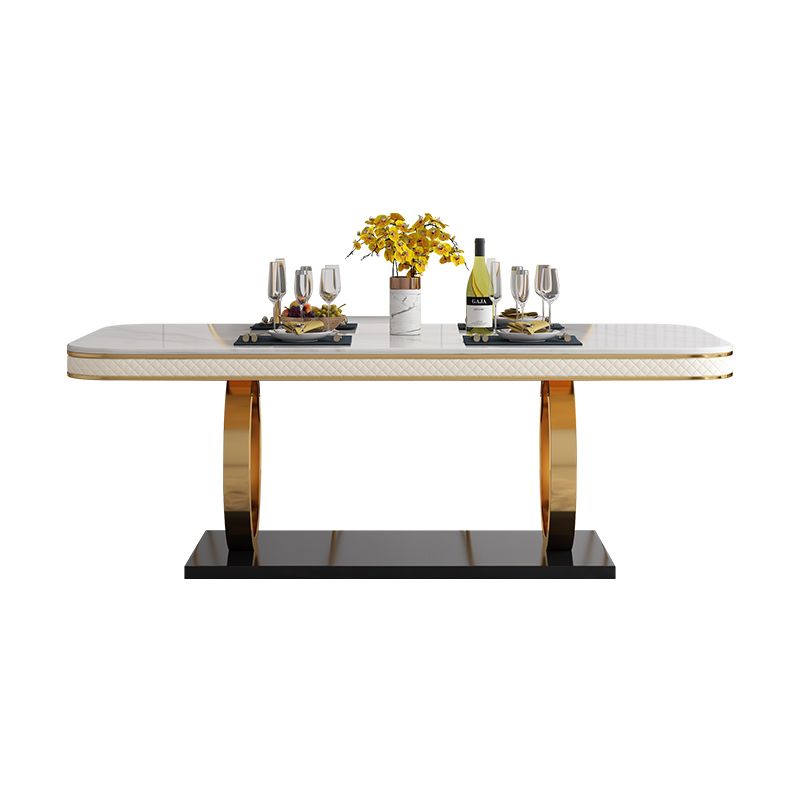 Modern 1/2/5/7 Pieces Dining Set Marble Dining Table with Leather Chairs