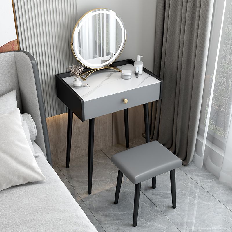 Modern 28.9 " Height 1- Drawer Slate Top Table Makeup Vanity