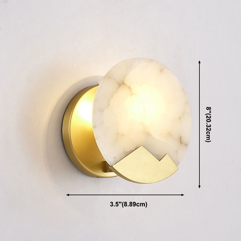 Lampada a parete moderna a parete moderna a filo a filo con tonalità di pietra bianca