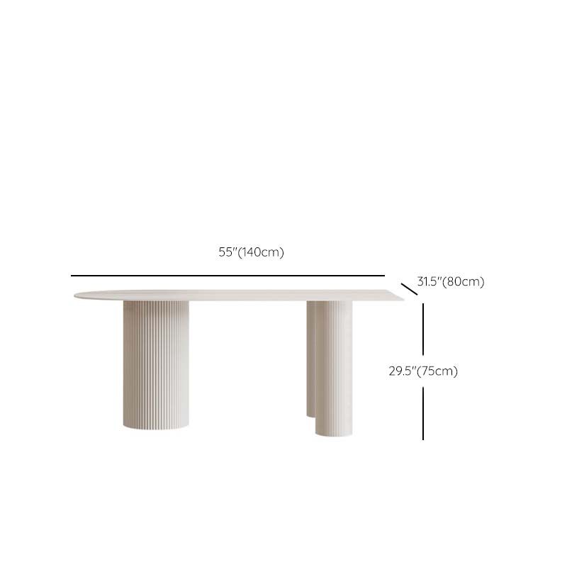Contemporary Free Form Dining Table White Stone Top Table for Home