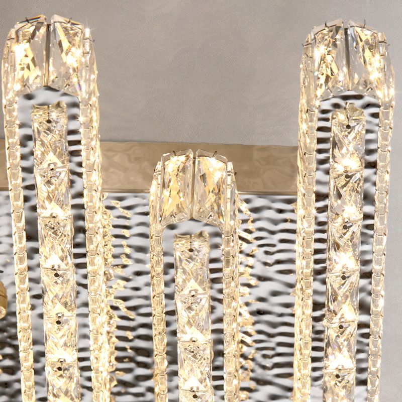 Luminaire encastré géométrique contemporain Plafonniers en cristal en argent