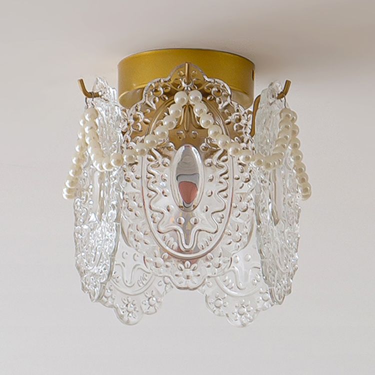 Nordic Cylinder Semi Flush Ceiling Light Glass Aisle Ceiling Flush Mount