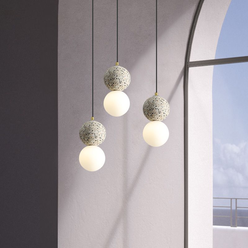 Verre Sphérique Shade Hanging Lights Modern Style 1 Light Hanging Mount Fixture For Dining Room