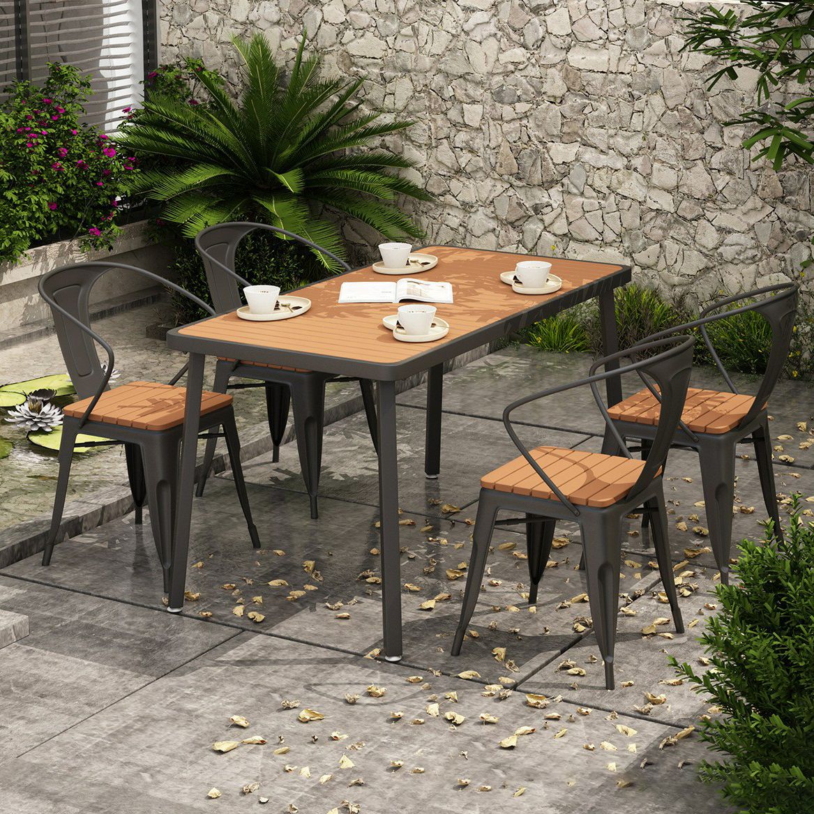 Modern Reclaimed Wood Dining Table Set 1/5/7 Pieces Dining Set for Home Use