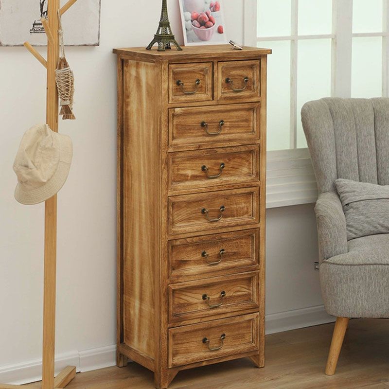 14" W Vintage Solid Wood Lingerie Chest Vertical Storage Chest with Drawers