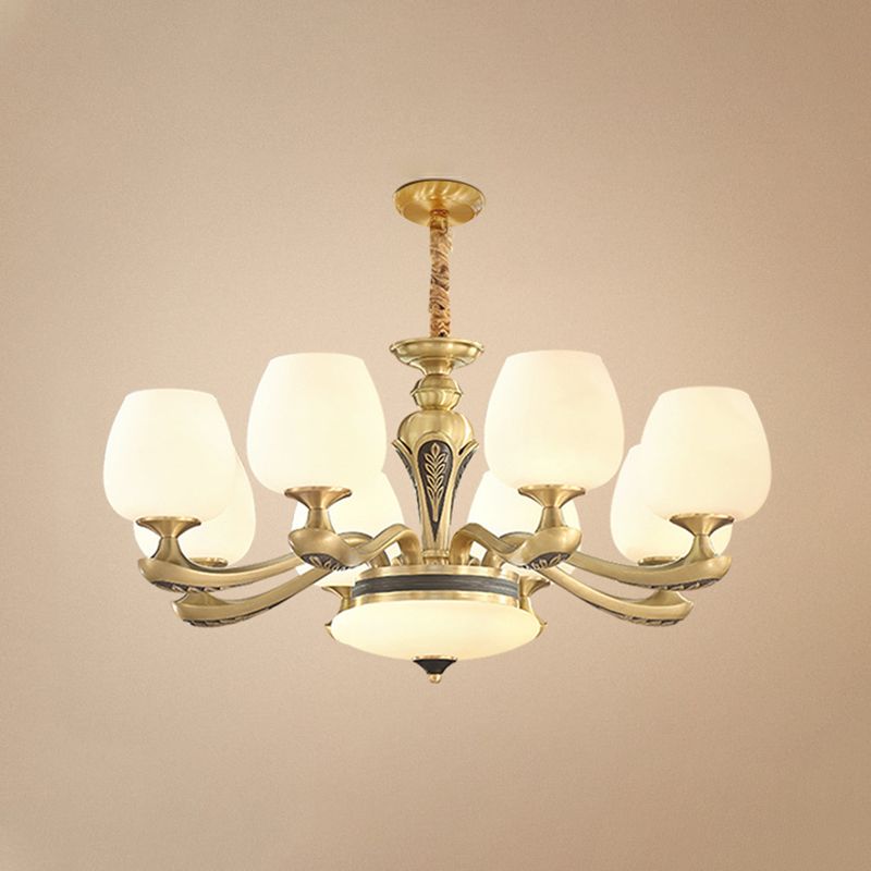 Glass American Chandelier Bowl Shape Multi Light Hanging Light pour le restaurant