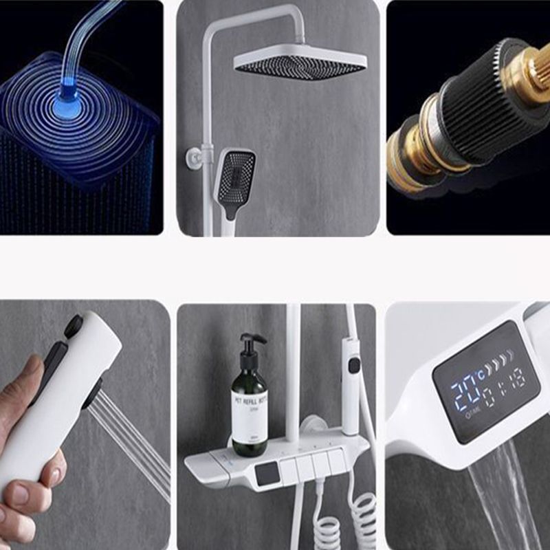 Wall Mounted Shower Metal Shower Faucet Arm Shower System with Slide Bar