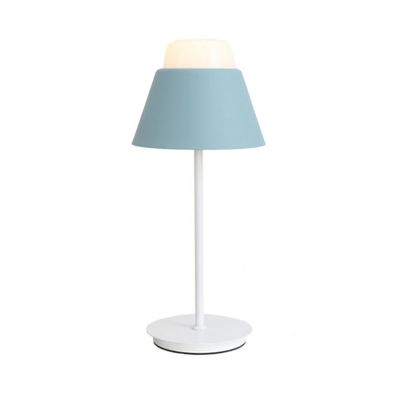 Table du cône de finition rose / bleu Light moderniste 1 lampe de bureau à teinte acrylique légère pour salle d'étude