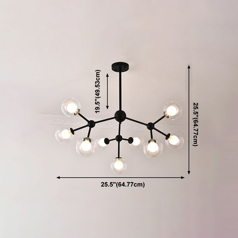 Lampade del lampadario in metallo nero moderno lampade a sospensione a sospensione multipla per soggiorno