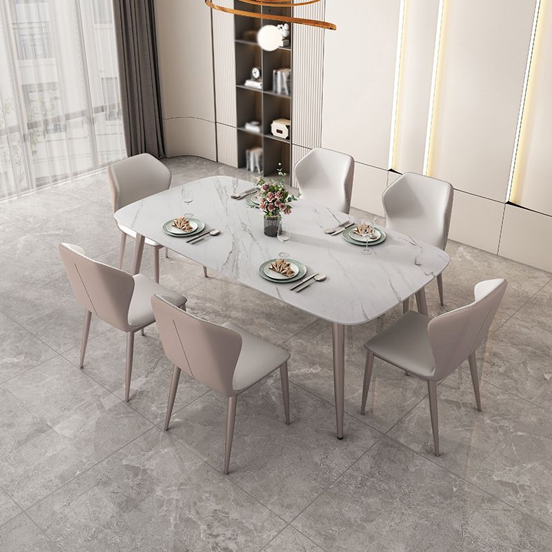 1/2/5/7 Pieces Dining Chairs Set  White Rectangular Dining Room Table Set for Home Use
