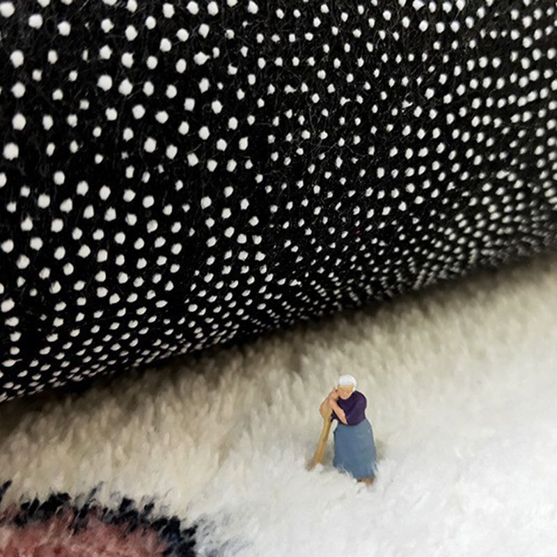 Light Grey Striped Rug Polyester Simple Area Rug Washable Rug for Living Room