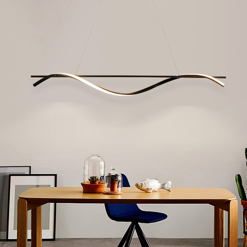 Fissaggi dell'illuminazione dell'isola Wave Acrilico Idee di illuminazione dell'isola moderna per il ristorante