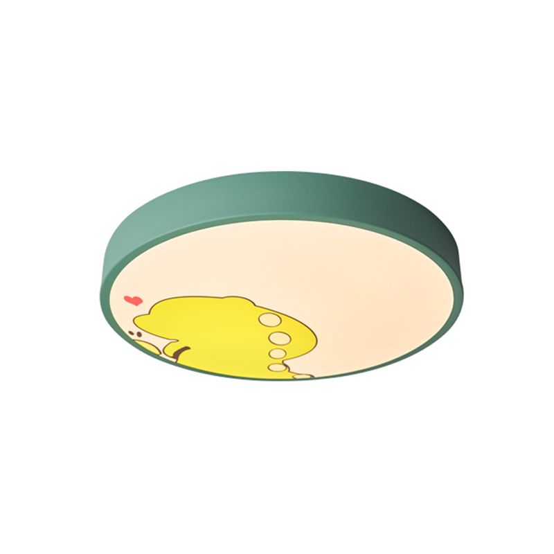Plafonnier de forme ronde moderne macaron fer 1 lumière encastré pour étude