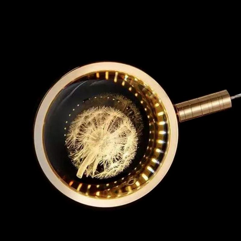 Kristall Löwenzahn Anhänger Leuchtenleuchte Einfachheit Gold LED Deckenlampe für Schlafzimmer