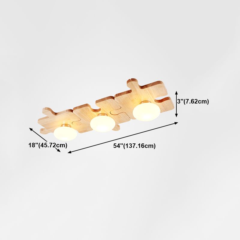 Luz moderna de techo montado en el techo Luz de techo de madera nórdica