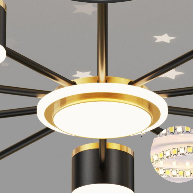 Black Iron Hanging Pendant Lights Contemporary Hanging Lamps for Living Room