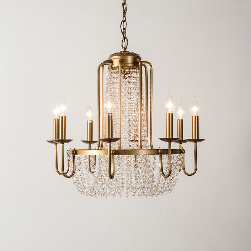 American Style Metal Chandelier Light Fixtures Multi-Head Suspension Pendant Lamps