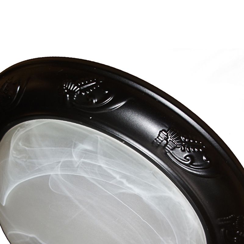 Plafonniers traditionnels à montage encastré, plafonnier simple avec abat-jour en verre