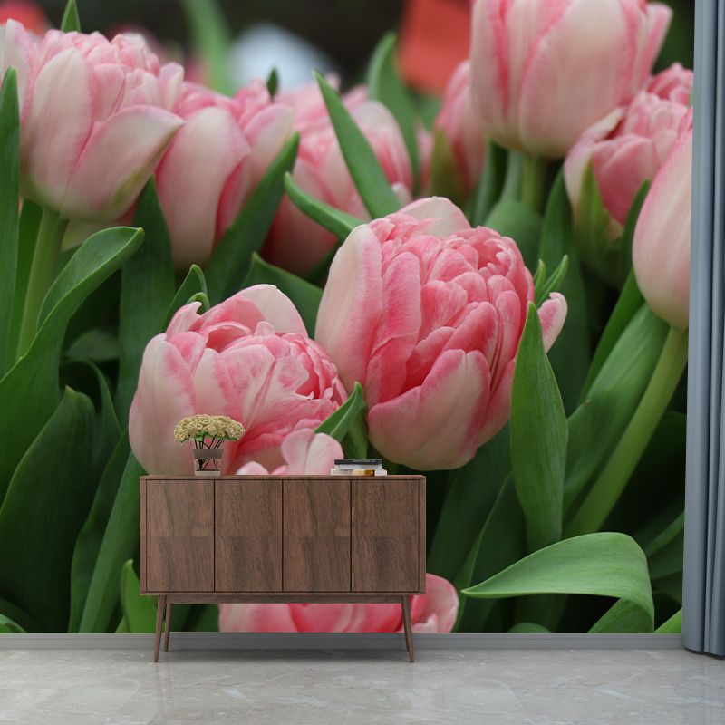 Blossom Tulip Mural Decal Stain Resistant Modern Girls Bedroom Wall Covering