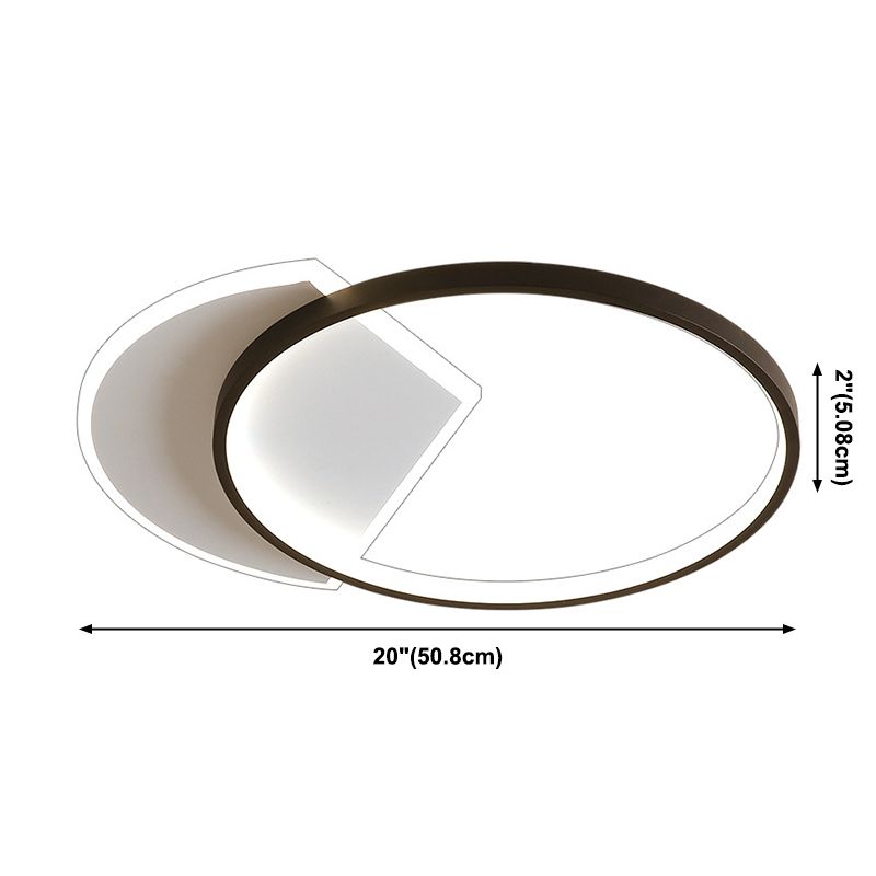 Black and White LED Ceiling Light in Modern Style Aluminium Geometric Flush Mount with Acrylic Shade