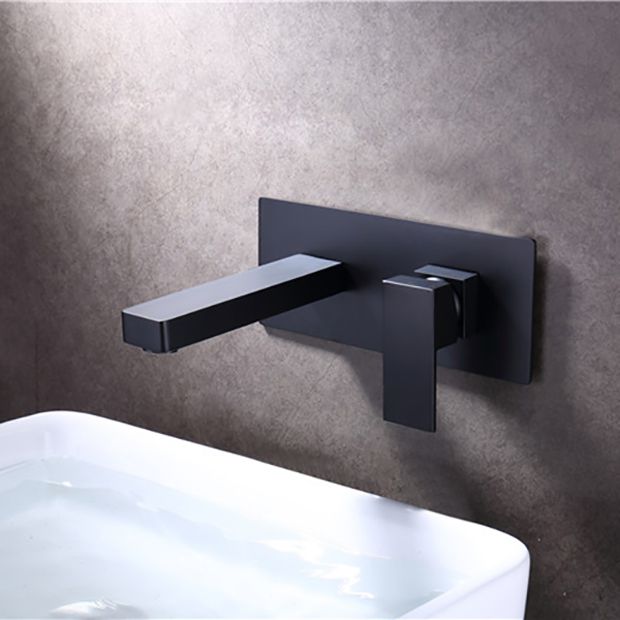 Wall Mounted Sink Faucet Single Lever Handle 2 Holes Bathroom Sink Faucet