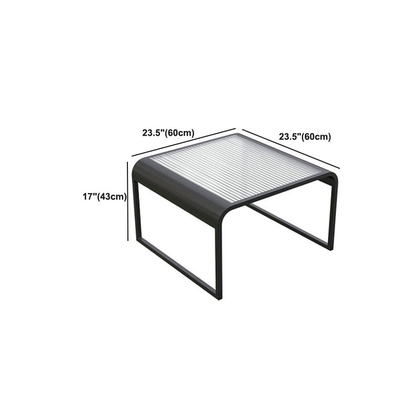 Glass Top Cocktail Table Square Open Shelf Minimalist Coffee Table