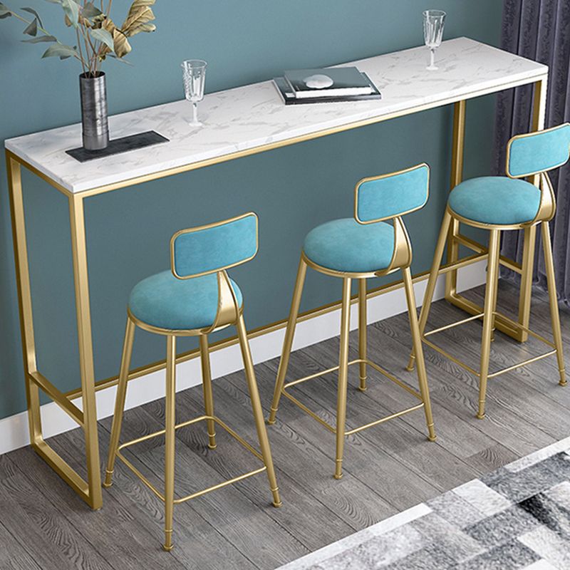 White Faux Marble Table Modern Style Bistro Bar Table for Patio Use