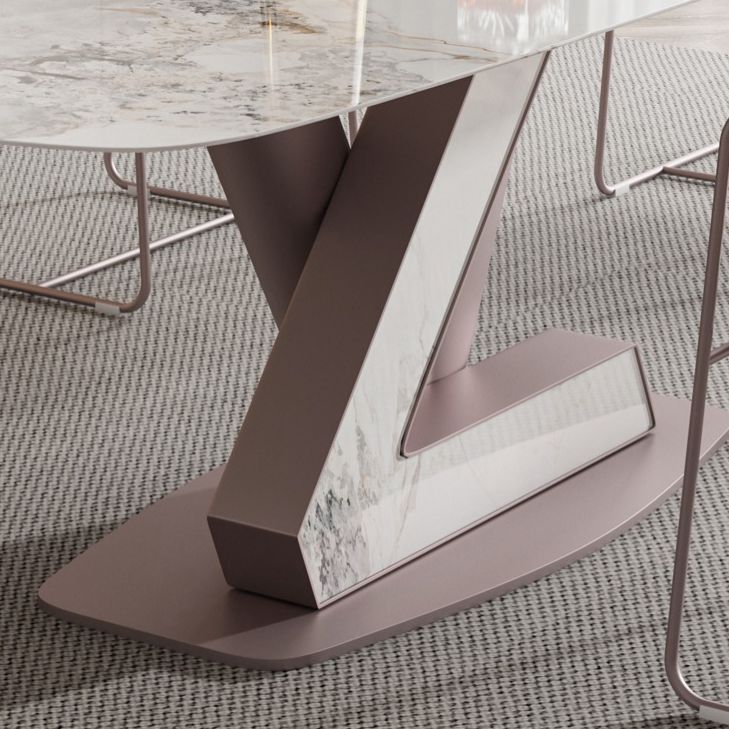 Contemporary 1/4/5/7 Pieces Dining Set Rectangle Dining Table Set with Pedestal Base