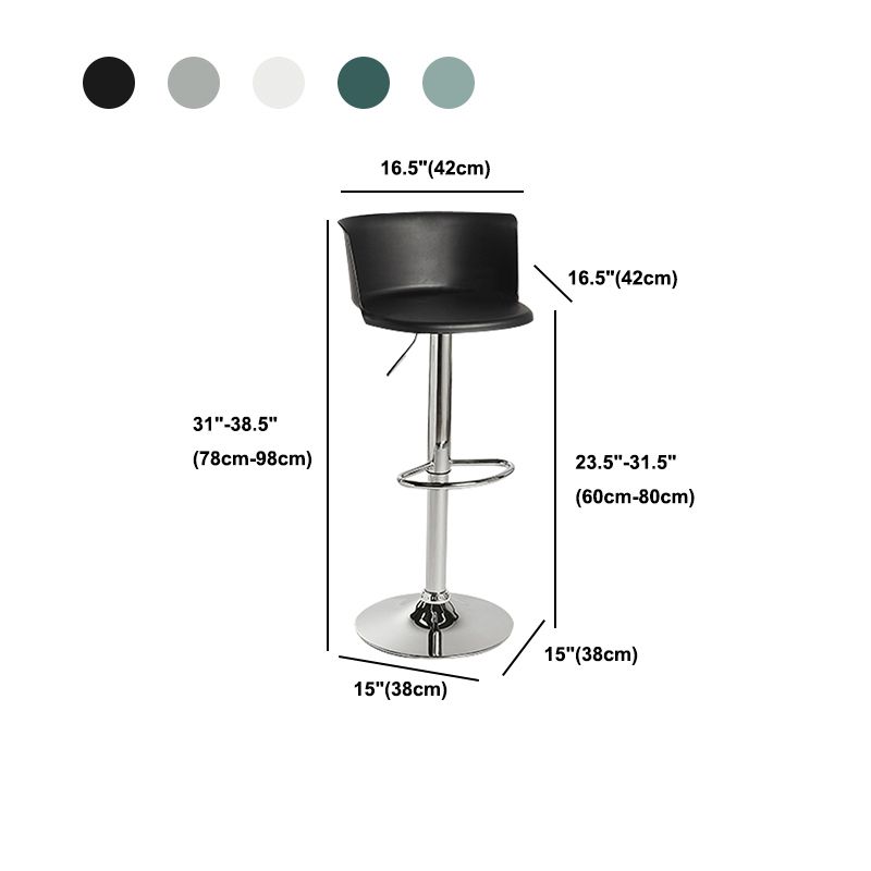 Metal Base Adjustable Height Bar Stool Contemporary Footrest Bar Stool