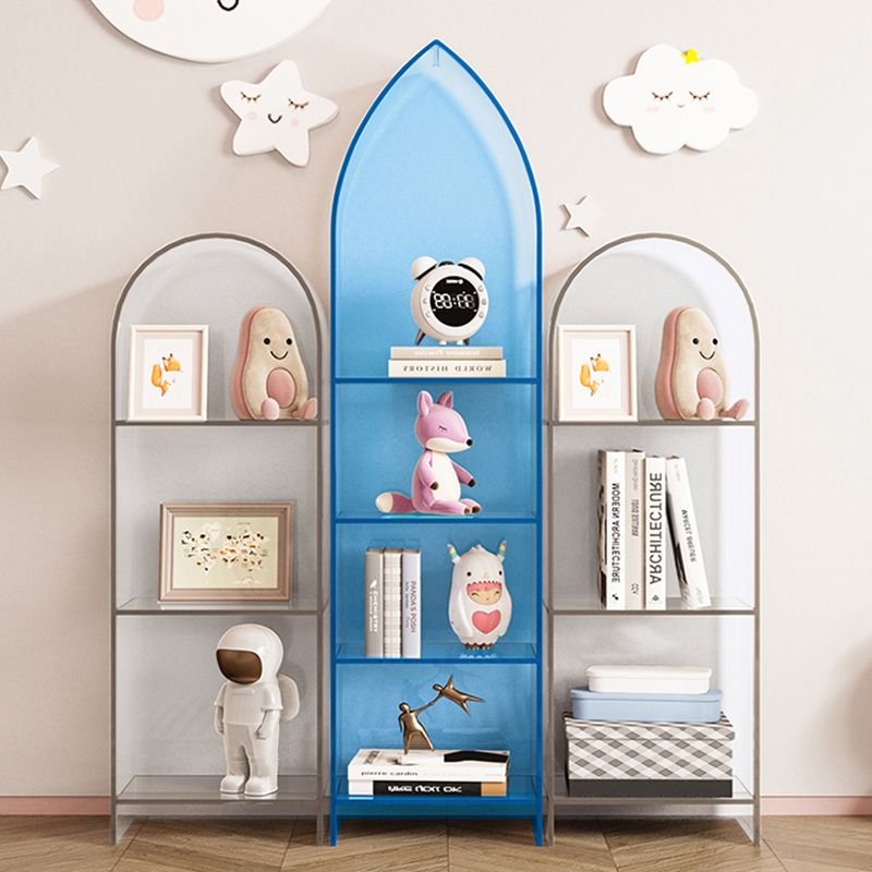 Modern Style Bookshelf Closed Back Standard Acrylic Bookcase with Shelves