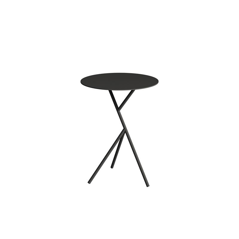 Mid-Century Metal Round Top Side Table 22.8-inch Abstract End Table