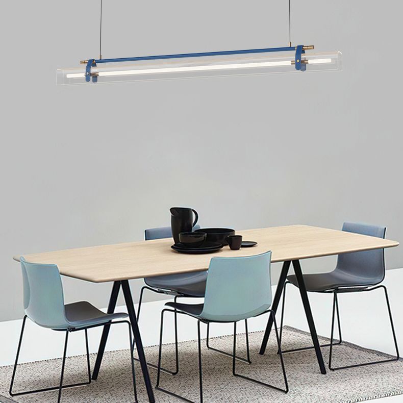 Minimalism Hanging Light Leather LED Island Light Fixture for Dining Room